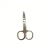Tijeras para depilar cejas de acero inoxidable al por mayor del fabricante Tijeras de belleza para maquilladores Tijeras para recortar vello nasal de punta redonda Herramientas de belleza