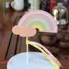 Nueva Decoración de Estrella Arcoíris Colorida Fiesta de Cumpleaños Boda Temática Postre Pastel Decoración de Tarjeta