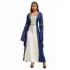 Vestido de Encaje de Manga Larga Popular Europeo y Americano 2025 Gótico Retro Medieval Ropa de Escenario para Mujer