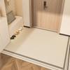 Tapete de entrada moderno simple antideslizante lavable de cuero para el piso para el hogar, cortable, fácil de cuidar, tapete para el piso del hogar