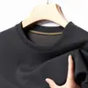 Camiseta de manga longa masculina abacaxi primavera e outono jovem e meia-idade gola redonda lisa cor sólida Joker base para corrida atacado