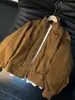 Jaqueta de trabalho masculina com bolso grande, estilo aviador, adequada para primavera e outono, estilo americano, casual, de corte solto e projetada para atividades ao ar livre.