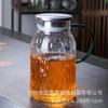 Jarra de Vidrio Transparente con Patrón de Corteza de Árbol para Uso en el Hogar y la Oficina, Patrón Glaciar, Vidrio de Borosilicato Alto, Transparente