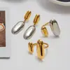 Anillo de Combinación de Colores Silencioso Acero de Titanio Pendientes que No se Desvanecen Joyería Popular Transfronteriza Pendientes de Acero Inoxidable para Mujer Pendientes de Gama Alta