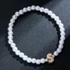 Pulsera Elástica para Mujer Nueva Moda Elegante de Primavera con Perlas de Imitación y Zirconia con Letras