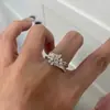 Estilo Medieval Vintage Luxo Acessível High-End Flor Escovada Diamante Espumante Renda Retrô Anel Largo Design de Nicho