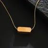 2026 Nuevo Collar Colgante Transfronterizo de Acero de Titanio con Grabado Láser, Collar Sencillo de Acero Inoxidable para Hombres y Mujeres, Estilo Minimalista