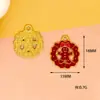 Acessórios para Joias DIY de Natal Desenho Animado Papai Noel Acessórios de Feriado Decoração de Bolsa Pingente de Liga Metálica com Gotejamento de Óleo