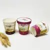 Taza de Papel para Helado de 16oz 500ml Venta Directa de Fábrica Taza de Helado Impresa a Medida Taza de Papel para Helado con Tapa