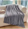 Manta de Flanela Lisa Manta de Pelúcia Dupla Face Cobertor para Sofá de Sesta Manta de Fleece Coral Espessada Mais Felpudo Lençol de Cama Universal para Quatro Estações