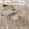 Mesa de Bar Divisória de Parede para Casa Estilo Creme Varanda Lazer Pequeno Bar Simples Mesa Alta Cozinha Mesa de Bar Branca Pura