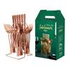 Vajilla transfronteriza nueva engrosada de acero inoxidable juego de 24 piezas chapado en oro 1010 cuchillo, tenedor y cuchara estante de almacenamiento juego de caja de regalo