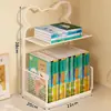 Prateleira de armazenamento para classificação de assuntos, estante de mesa de várias camadas, organizador de armazenamento em camadas para livros didáticos e provas de estudante em casa