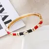 Pulseras de Colores Bloqueados de Venta Caliente Transfronterizas con Diseño Único, Pulseras de Esmalte Coloridas, Joyería de Moda Personalizada Retro para Mujeres