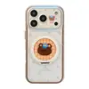 Estilo fofo suporte aplicável para capa de celular iphone18pm Apple 17 15 bordado xadrez urso pequeno 16 moldura colorida