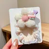 Goma para el pelo de encaje con flor y lazo para niñas, Cuerda para el pelo dulce que no daña el pelo, Goma para moño, Goma elástica para niña