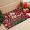 Tapetes de Chão de Natal Transfronteiriços Papai Noel Boneco de Neve Veludo de Cristal Tapete Estampado Cozinha Tapetes Antiderrapantes Tapetes Absorventes