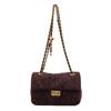 Bolso Pequeño Cuadrado Acolchado con Cadena Estilo Tweed para Llevar en la Mano para Mujer 2025 Otoño Nuevo Elegante de Moda Versátil Bolso de Hombro Cruzado