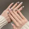Uñas vestibles populares al por mayor, parches de arte de uñas de paisaje y florales, estilo corto, 30 piezas, piezas de uñas postizas de alta gama, producto terminado