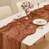 Camino de mesa estilo bohemio, camino de mesa arrugado de tela de bali, mantel retorcido estilo europeo, decoración para fiesta de bodas
