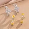 Pendientes de Trébol de Cuatro Hojas con Circonita Micro-Pavimentada de Oro Real 18K Transfronterizos Lujo Accesible Moda Exquisitos Versátiles Pendientes de Gama Alta
