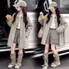 Gabardina de longitud media de alta gama para niña estilo coreano, nueva moda otoño 2026, chaqueta de solapa de moda elegante para niña grande