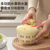 Deshidratador Multifuncional para Uso en Cocina Doméstica, Cesta para Lavar Frutas y Verduras, Secador Manual Giratorio, Centrifugadora para Eliminar Agua