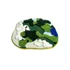 Tapete de musgo para jardim para quarto de criança, sala de estar, tapete de cabeceira, tapete verde de quarto, tapete de cabeceira, tapete de grama, resistente à sujeira
