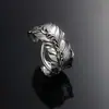 Anillo de flor de ratán y plumas de moda estilo coreano S925 plata de ley anillo individual para hombre Joyería de plata simple personalizada para mujer