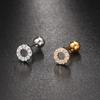 Popular Transfronteiriço Zircônia Piercing Unhas Osso da Orelha Compacto Brincos de Bola de Rosca de Aço Inoxidável Femininos Brincos de Moda Europeia e Americana