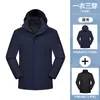 Chaqueta de plumas tres en uno para otoño e invierno, una prenda para tres usos, a prueba de viento e impermeable, estilo para parejas, chaqueta para acampar al aire libre, disponible impresión de logo