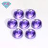 Gema Huagang redonda plana lisa de circón azul púrpura, piedra desnuda, superficie de huevo, piedra blanca violeta, gema artificial de CZ
