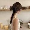 Scrunchie Grande Estilo Coreano de Luxo Leve com Estampa de Leopardo, Estilo Fofo e Relaxado para Acessório de Cabelo de Rabo de Cavalo Baixo