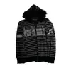 Moletom Esportivo com Capuz Outono/Inverno 2025 com Gola de Pelo, Moletom Listrado Estilo Dark Gothic, Moletom Ins, Y2K Preto