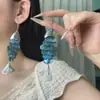 Brincos Exagerados e Únicos de Peixe com Escamas Coloridas, Modernos, Luxo Leve, High-End, Brincos de Nicho, Novo Estilo para Mulheres