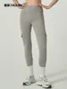 [Huijin] Pantalones de Yoga de Cintura Alta para Trabajo con Bolsillos, Estilo Europeo y Americano, Secado Rápido, Elásticos, para Fitness, con Forma de Melocotón en Cadera