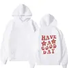 Sudadera con capucha estética oversize gráfica de letras con eslogan Y2K para mujer