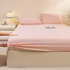 Modelo Nuevo 2026 Juego de Sábana de Seda Helada de Tres Piezas, Protector de Colchón Jacquard de Seda Refrigerante, Cubre Cama, Sábana Individual