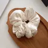 Goma para el pelo de satén color crema sólido con lunares, esponjosa, tipo almohada, Cuerda de pelo de moda