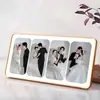 Soporte de Exhibición para Marco de Fotos de Tres Rejillas Impresión Personalizada de Fotos Fotos de Boda Retrato Familiar Foto Adorno de Cristal