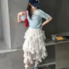 Camisa POLO de Verão para Meninas 2026 Novo Estilo Menina Grande Estilosa Seda Gelada Manga Curta Gola Listrada Top Versátil Casual