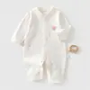 Body de Puro Algodón Clase A para Primavera y Otoño Estilo Nuevo para Bebés Niños y Niñas Mameluco con Cierre al Frente Traje Completo de Algodón para Recién Nacidos Manga Larga para Gatear