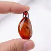 Pingente de pedra ágata natural bruta, peça de mão de ágata calcedônia, peça de brinquedo de mão de jade, colar, corrente para suéter