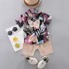 Conjunto de manga curta para crianças de 0 a 4 anos, estilo verão para meninos, camisa estampada, conjunto de camisas estilo sudeste asiático, fabricantes, lote
