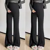 Pantalones de maternidad para primavera y otoño, pantalones acampanados para mujeres embarazadas, pantalones ligeramente acampanados que no aprietan el vientre, leggings de yoga para otoño