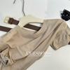 Playera de Manga Corta con Cuello Redondo de Lyocell Tencel para Mujer, Sencilla, Transpirable, Delgada, de Seda de Morera, Corte Ajustado, Adelgazante, Combinable, Top para Verano