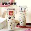 Taza Portátil de Viaje con Lunares para Artículos de Tocador Dopamina Tres en Uno Taza de Almacenamiento de Artículos de Tocador de Viaje Taza para Enjuague Bucal