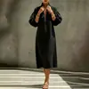 Verão 2026 Nova Moda Europeia e Americana Feminina Vestido Simples Casual Solto Longo