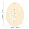 Easter Madera Niños DIY Artesanía de Virutas de Madera Huevos con Cuerda de Cáñamo Decoración de Fiesta Colgantes Hogar Madera