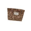 Bolsa de cosméticos de pana de mano creativa cosméticos blanco lechoso Marrón bolsa de almacenamiento cremallera estampado de leopardo bolsa de almacenamiento portátil